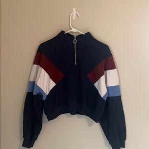 Half zip cropped sweatshirt